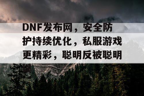 DNF发布网，安全防护持续优化，私服游戏更精彩，聪明反被聪明误