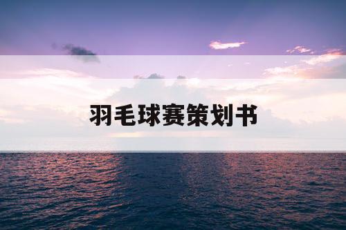 羽毛球赛策划书