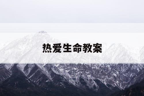 热爱生命教案