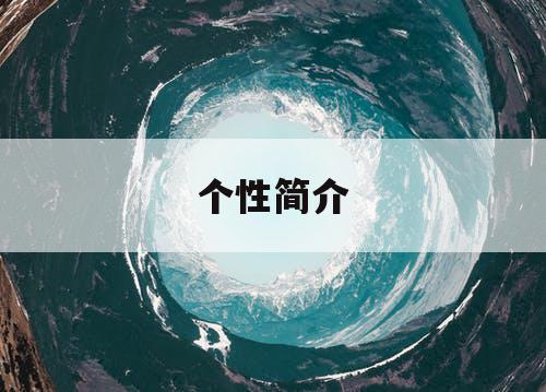 个性简介