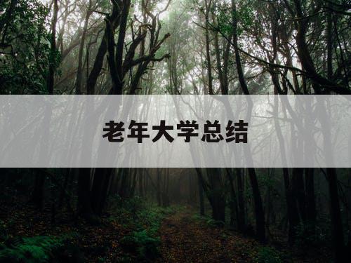 老年大学总结
