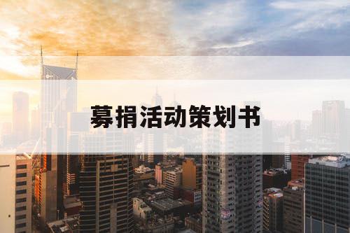 募捐活动策划书 募捐活动策划书