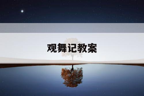 观舞记教案