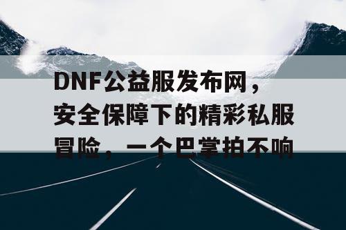 DNF公益服发布网，安全保障下的精彩私服冒险，一个巴掌拍不响