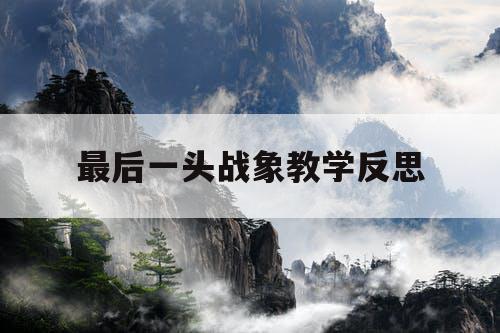 最后一头战象教学反思