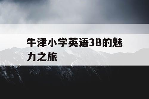 牛津小学英语3B的魅力之旅