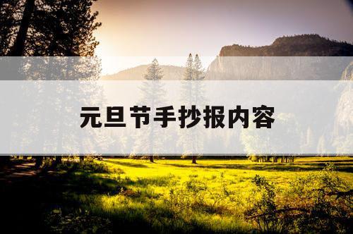 元旦节手抄报内容