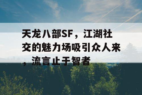 天龙八部SF，江湖社交的魅力场吸引众人来，流言止于智者