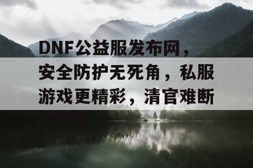 DNF公益服发布网，安全防护无死角，私服游戏更精彩，清官难断家务事