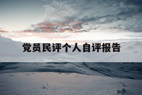 党员民评个人自评报告