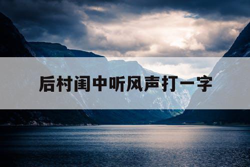 后村闺中听风声打一字