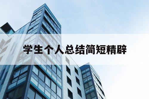 学生个人总结简短精辟