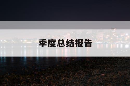 季度总结报告