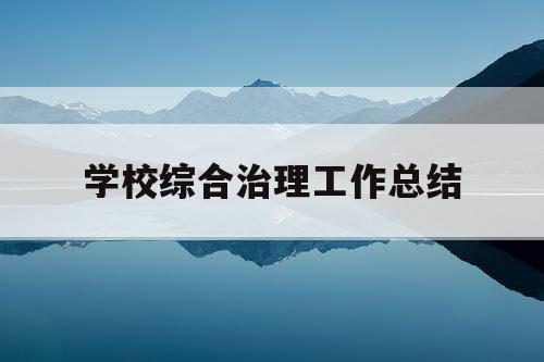 学校综合治理工作总结
