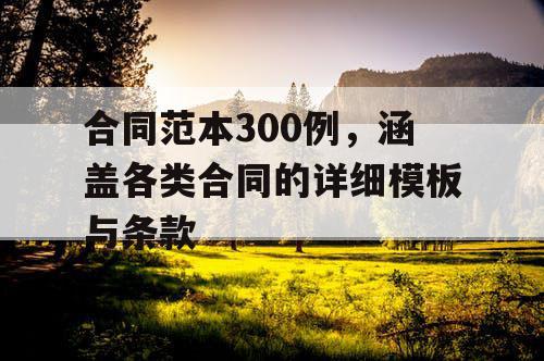 合同范本300例，涵盖各类合同的详细模板与条款