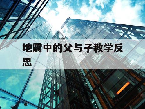 地震中的父与子教学反思