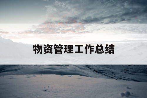 物资管理工作总结