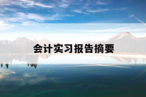 会计实习报告摘要