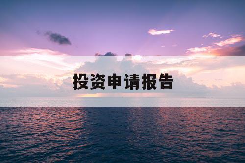 投资申请报告