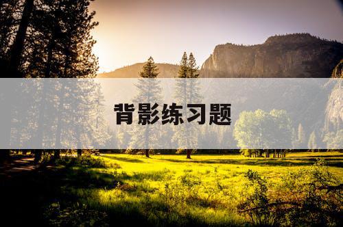 背影练习题