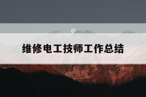 维修电工技师工作总结