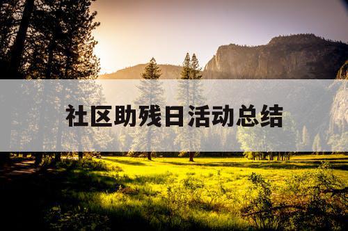 社区助残日活动总结