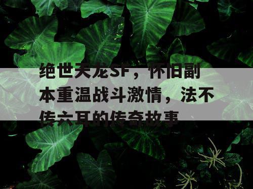 绝世天龙SF，怀旧副本重温战斗激情，法不传六耳的传奇故事