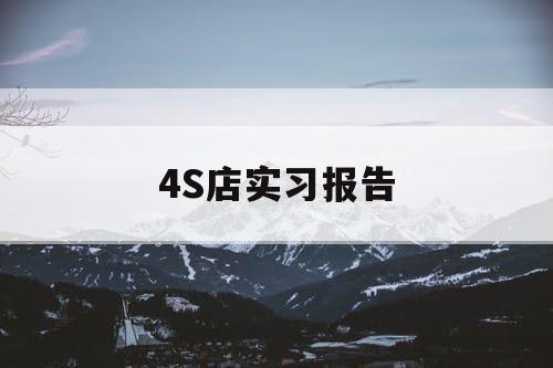 4S店实习报告