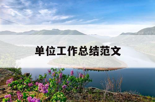 单位工作总结范文