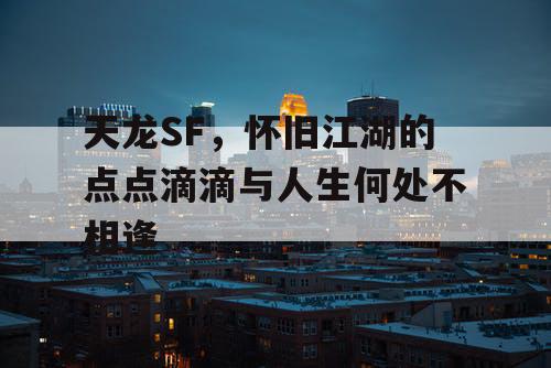 天龙SF，怀旧江湖的点滴记忆与人生何处不相逢