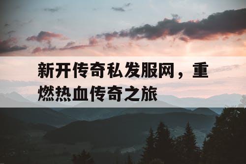 新开传奇私发服网，重燃热血传奇之旅