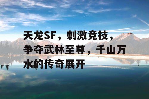 天龙SF，激情竞技，武林至尊的争夺，千山万水的传奇之旅
