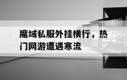 魔域私服外挂横行，热门网游遭遇寒流