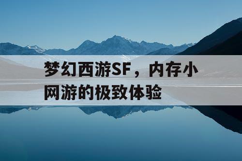 梦幻西游SF，内存小网游的极致体验