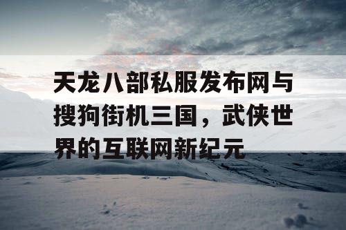 天龙八部私服发布网与搜狗街机三国，武侠世界的互联网新纪元