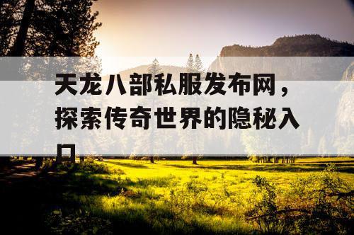 天龙八部私服发布网，探索传奇世界的隐秘入口