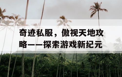 奇迹私服，傲视天地攻略——探索游戏新纪元