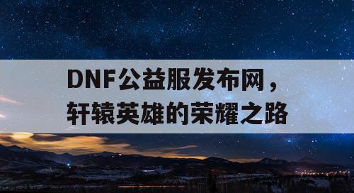 DNF公益服发布网，轩辕英雄的荣耀之路