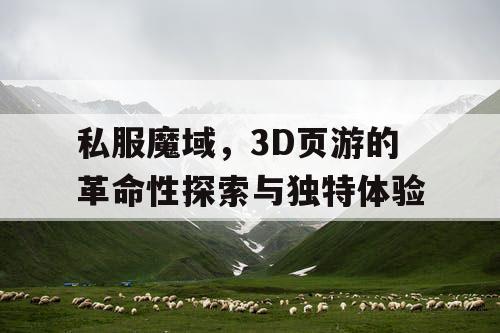 私服魔域，3D页游的革命性探索与独特体验