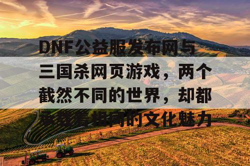 DNF公益服发布网与三国杀网页游戏，两个截然不同的世界，却都承载着相同的文化魅力
