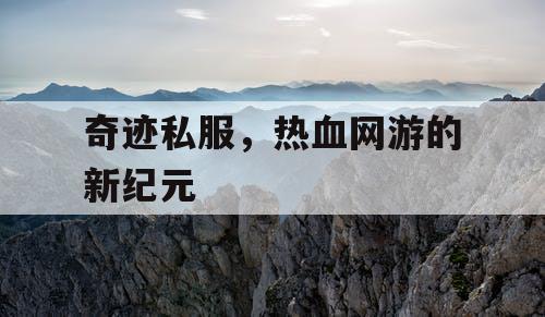 奇迹私服，热血网游的新纪元