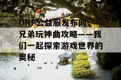 DNF公益服发布网，兄弟玩神曲攻略——我们一起探索游戏世界的奥秘