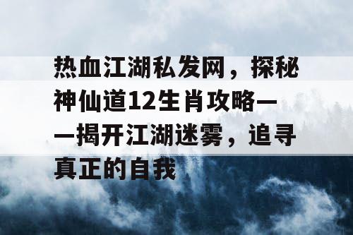 热血江湖私发网，探秘神仙道12生肖攻略——揭开江湖迷雾，追寻真正的自我