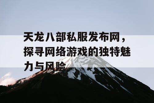 天龙八部私服发布网，探寻网络游戏的独特魅力与风险