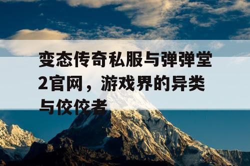 变态传奇私服与弹弹堂2官网，游戏界的异类与佼佼者