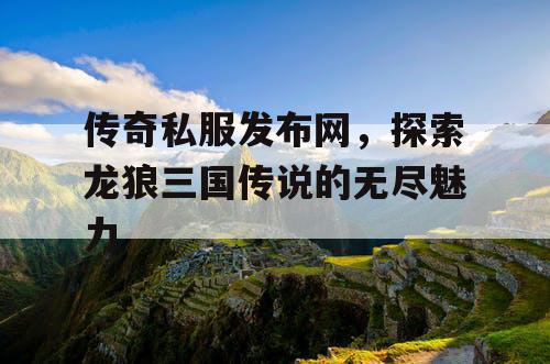 传奇私服发布网，探索龙狼三国传说的无尽魅力
