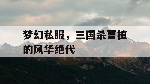 梦幻私服，三国杀曹植的风华绝代