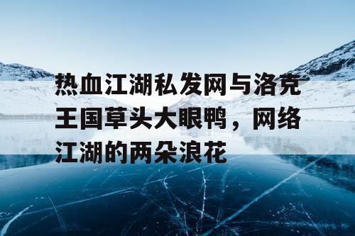 热血江湖私发网与洛克王国草头大眼鸭，网络江湖的两朵浪花