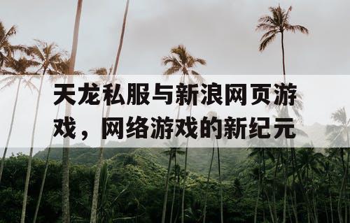 天龙私服与新浪网页游戏，网络游戏的新纪元