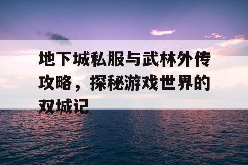 地下城私服与武林外传攻略，探秘游戏世界的双城记